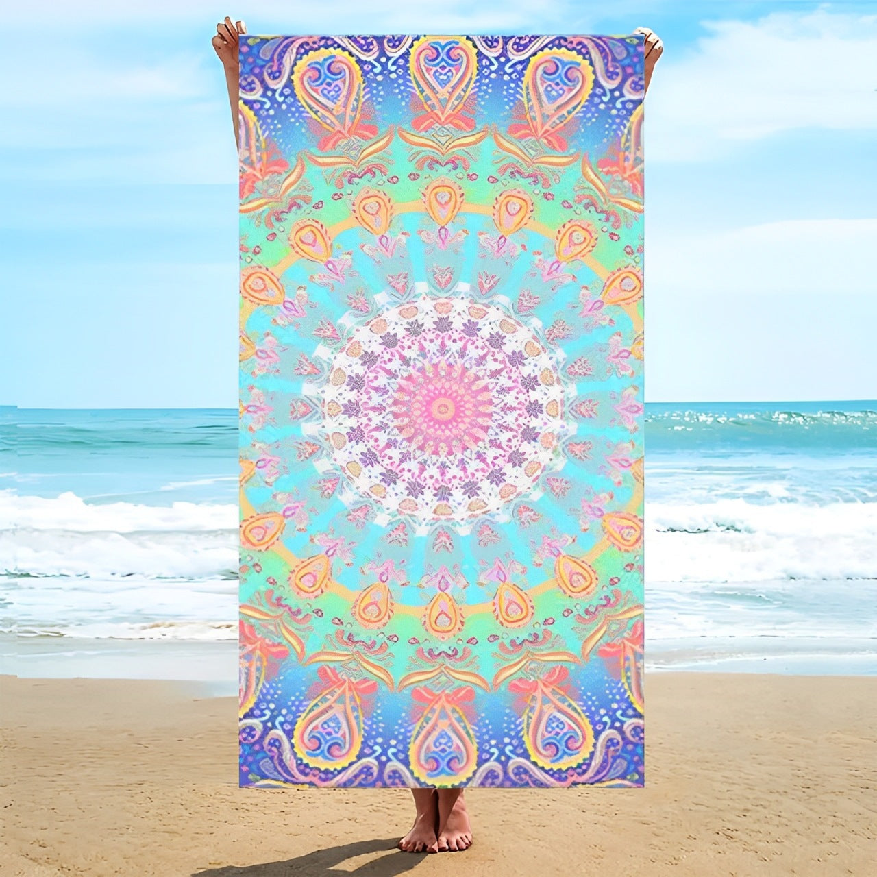 GiftoLuck Bohemian Style Quick Dry Beach Towel Lightweight Holiday Travel Essential