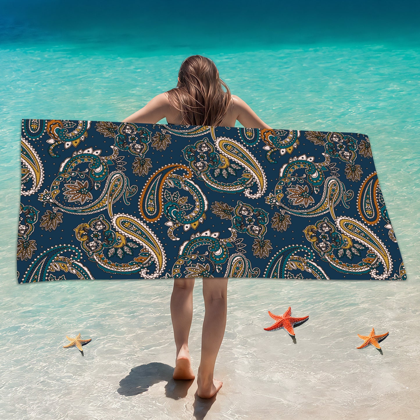 GiftoLuck Bohemian Style Quick Dry Beach Towel Lightweight Holiday Travel Essential