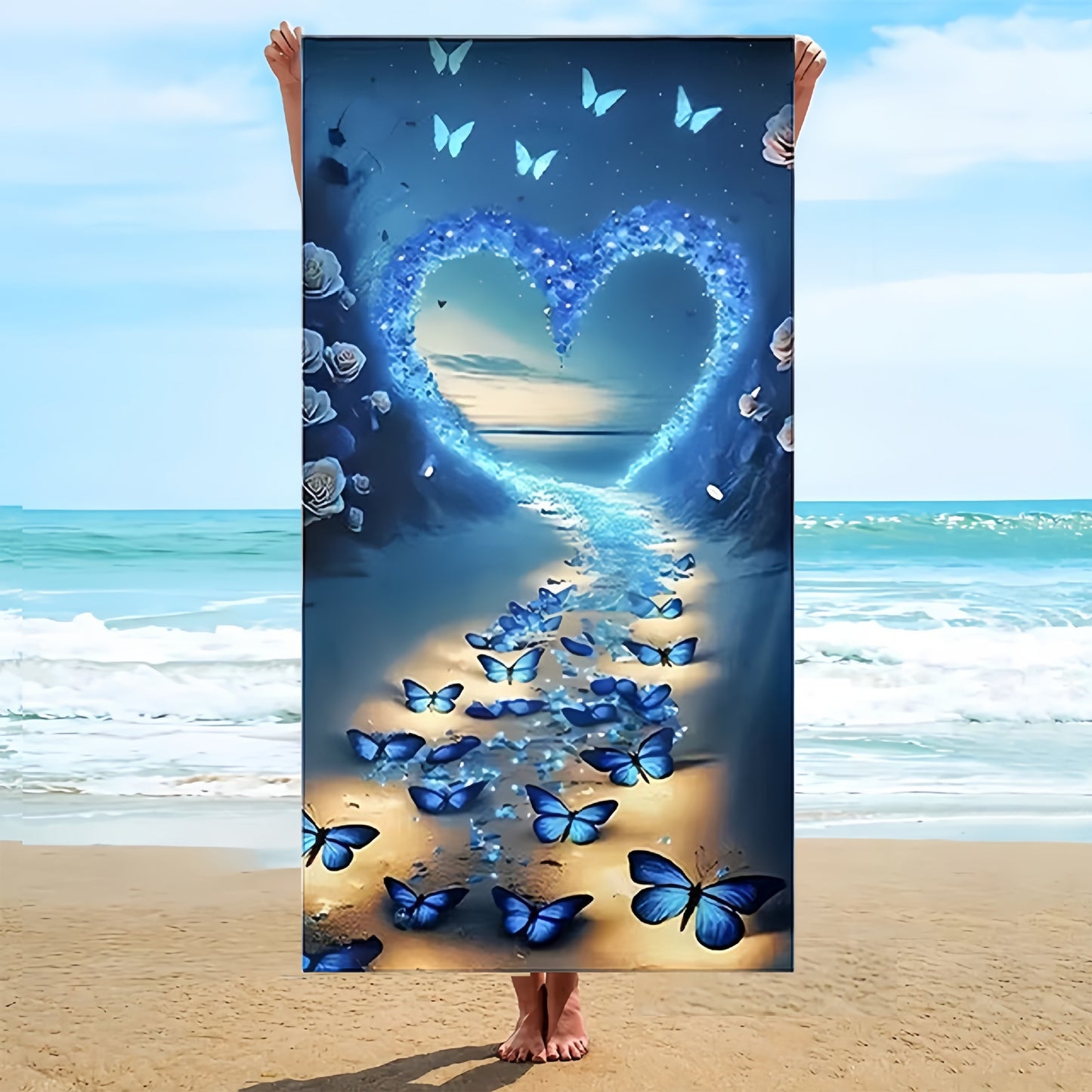 GiftoLuck Animal Butterfly Print Beach Towel Quick Dry Summer Holiday Travel Swim Towel