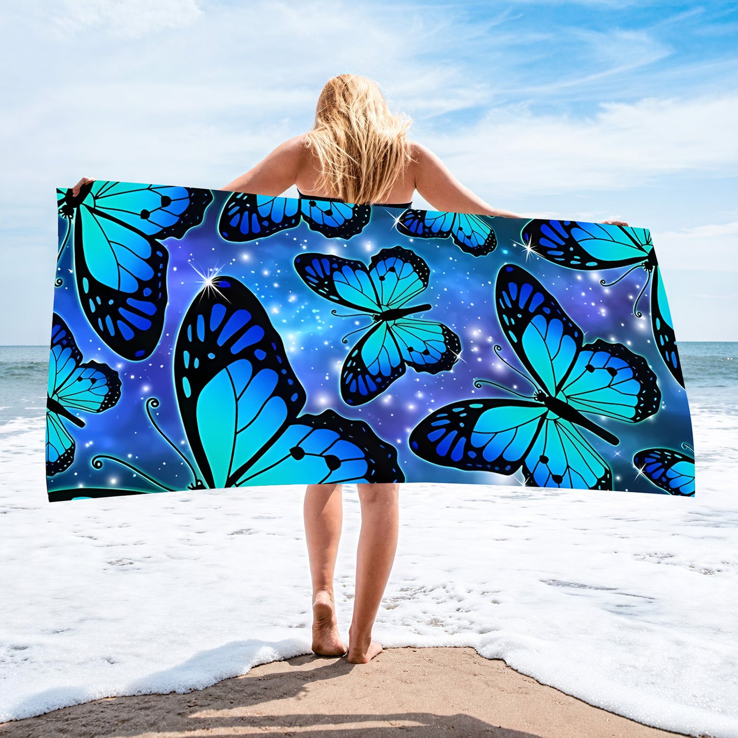 GiftoLuck Animal Butterfly Print Beach Towel Quick Dry Summer Holiday Travel Swim Towel
