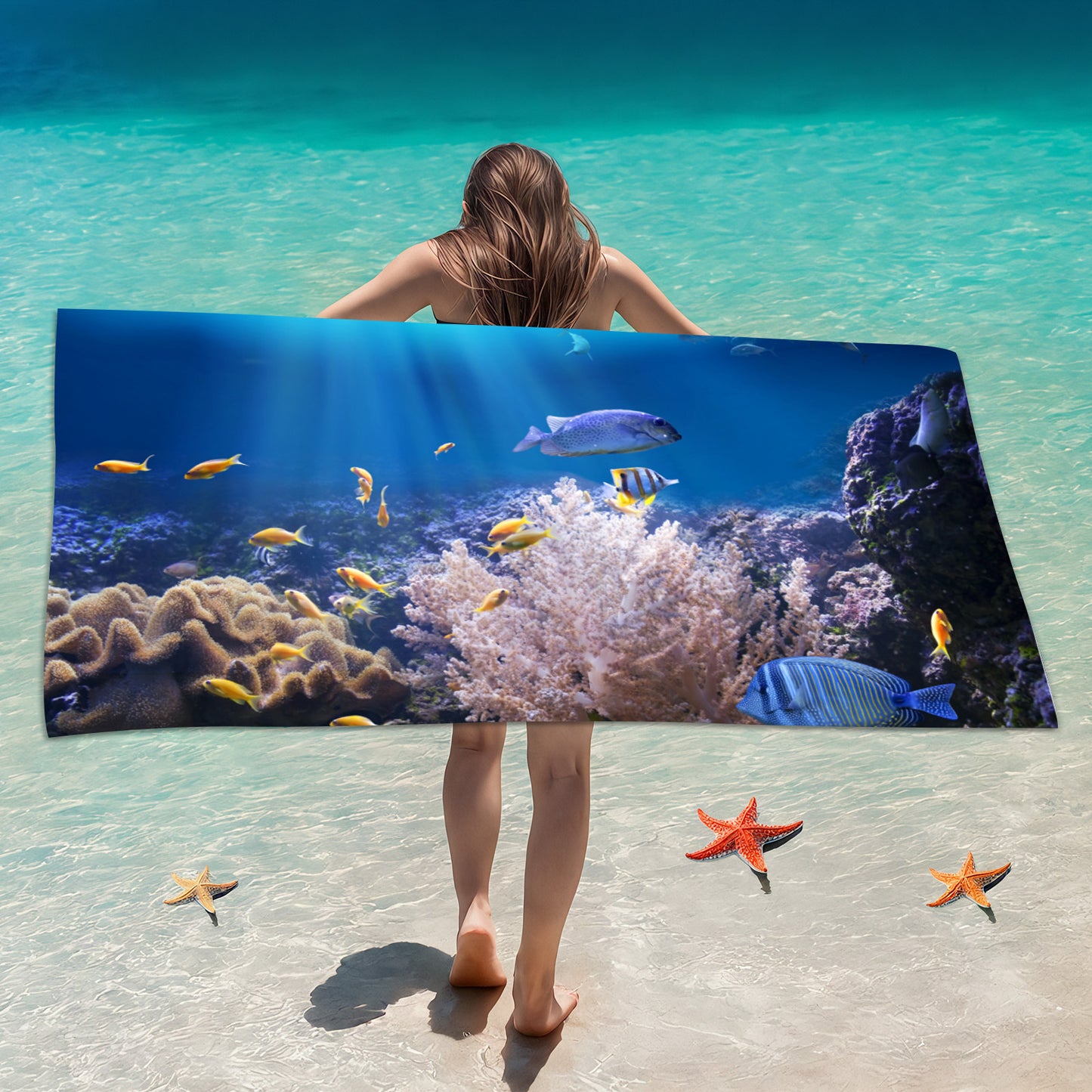 GiftoLuck Ocean Animals Beach Towel Quick Dry Soft Summer Swimming Pool Travel Towel