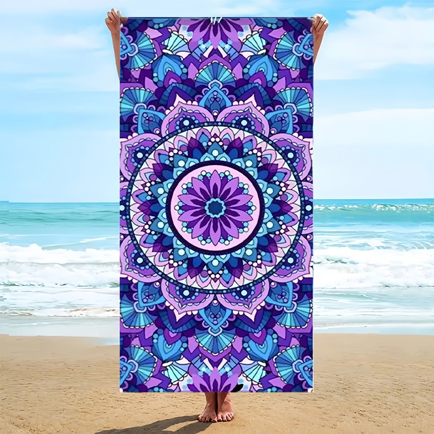 GiftoLuck Colorful Floral Print Quick Dry Beach Towel Soft Summer Holiday Travel Bath Towel