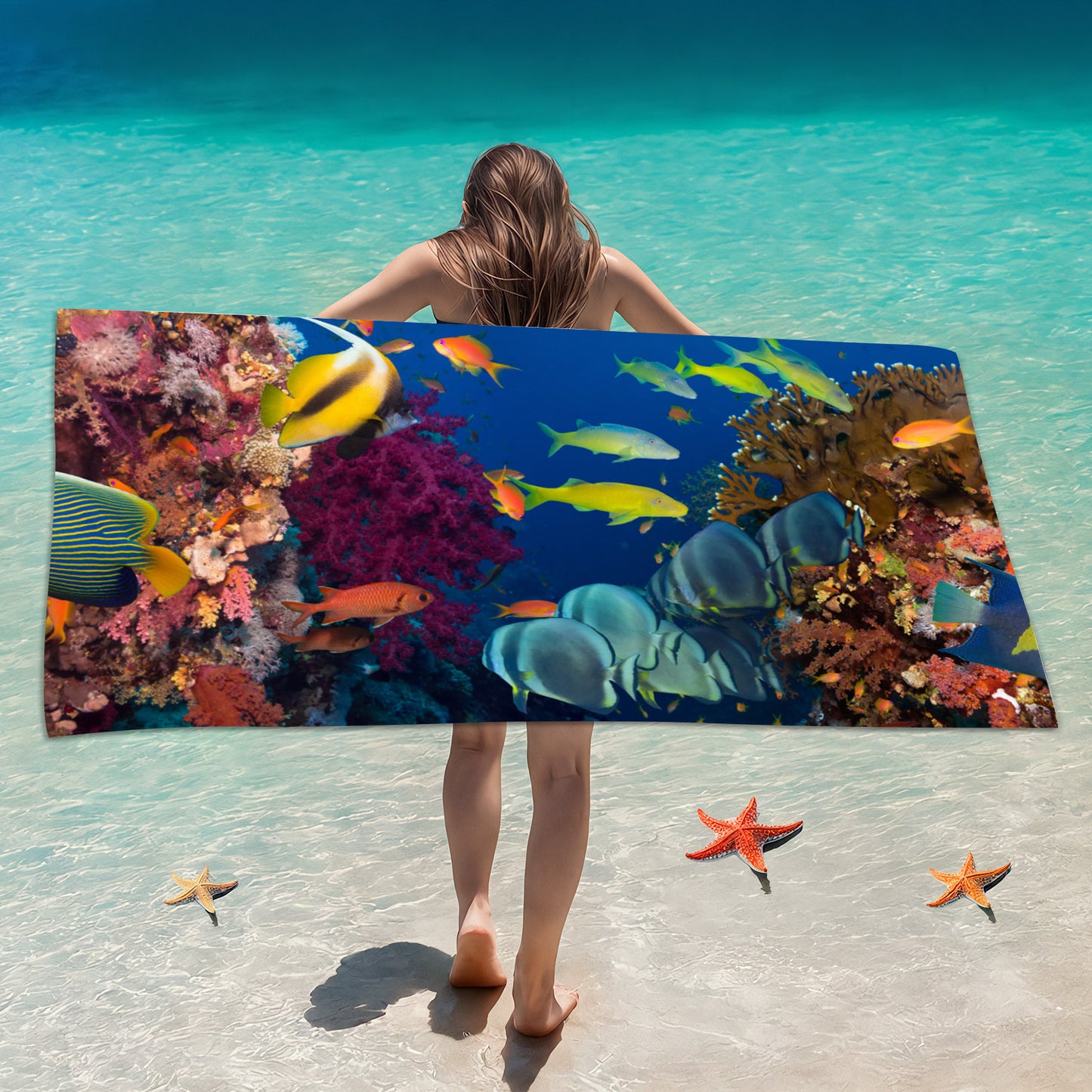 GiftoLuck Ocean Animals Beach Towel Quick Dry Soft Summer Swimming Pool Travel Towel