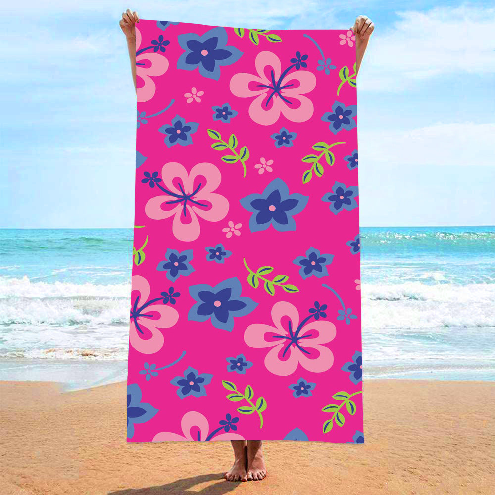 GiftoLuck Colorful Floral Print Quick Dry Beach Towel Soft Summer Holiday Travel Bath Towel