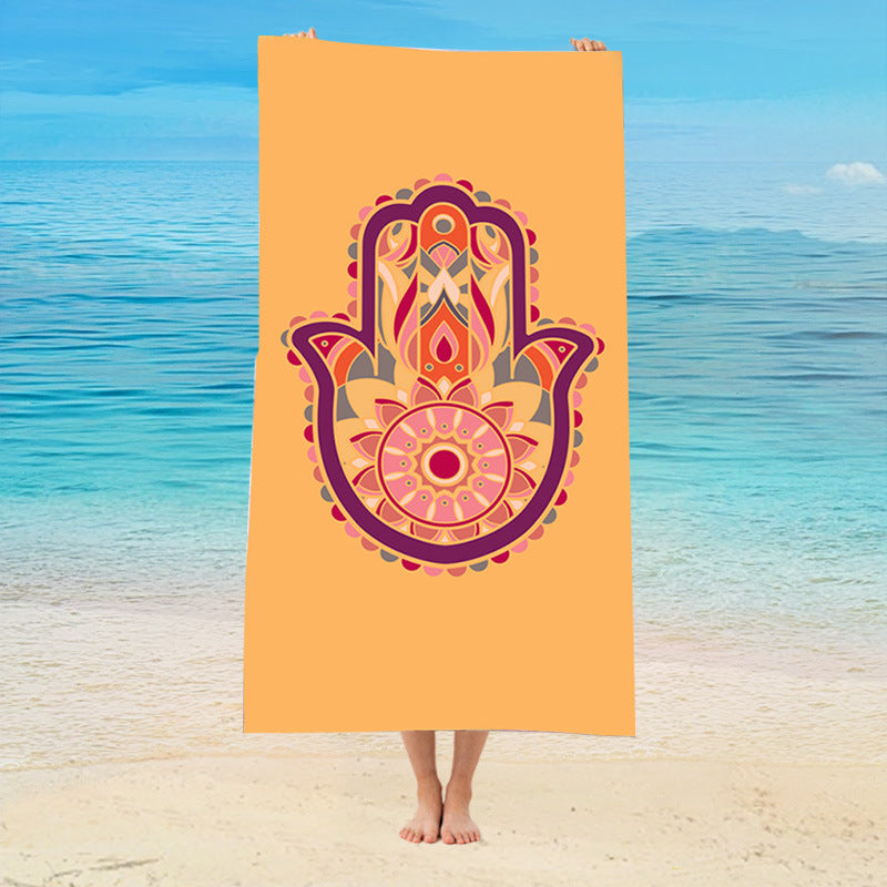 GiftoLuck Colorful Floral Print Quick Dry Beach Towel Soft Summer Holiday Travel Bath Towel