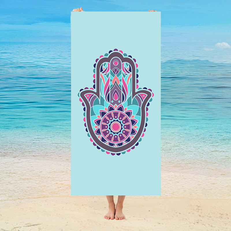 GiftoLuck Colorful Floral Print Quick Dry Beach Towel Soft Summer Holiday Travel Bath Towel