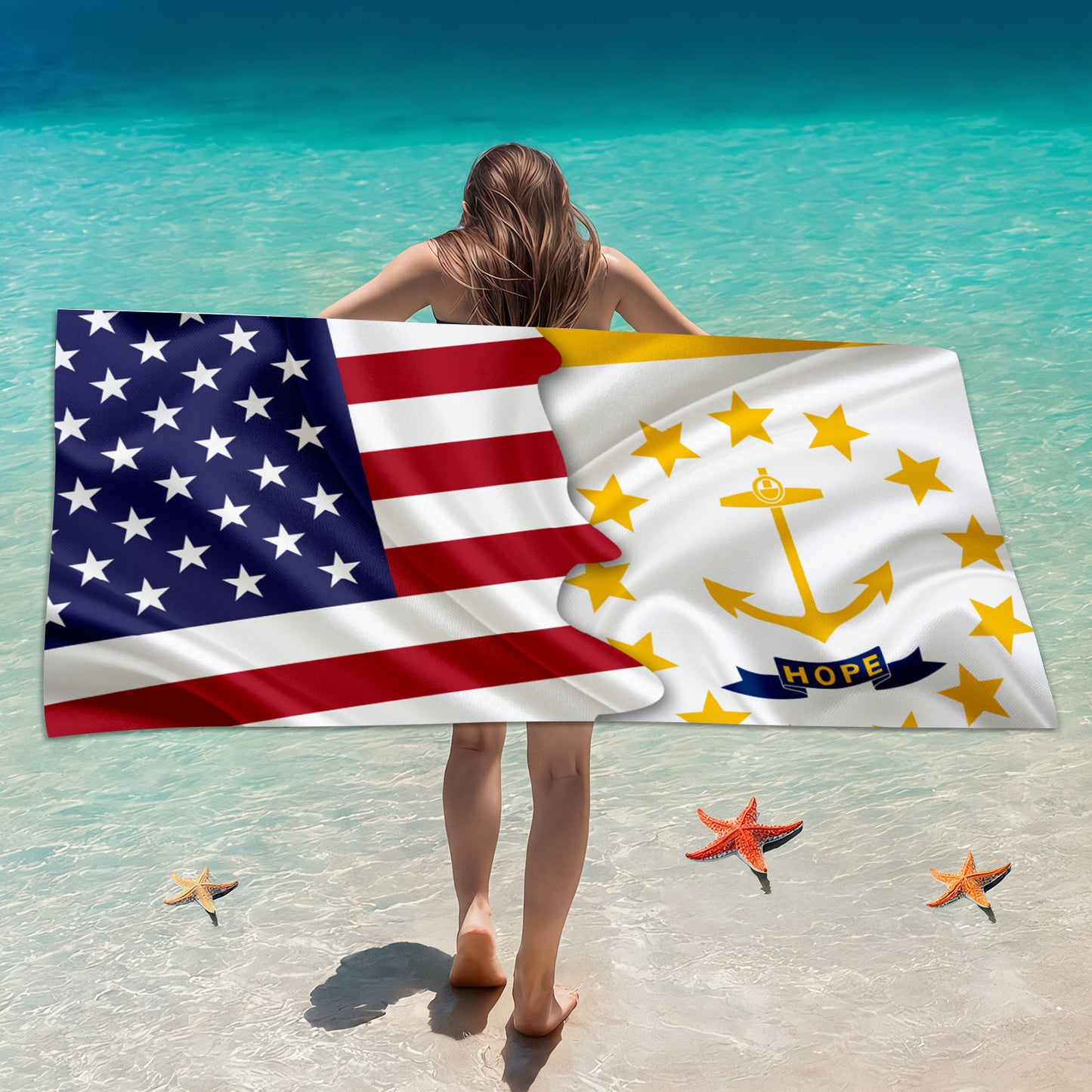 GiftoLuck USA Flag 250th Anniversary Quick Dry Beach Towel Patriotic Summer Essential