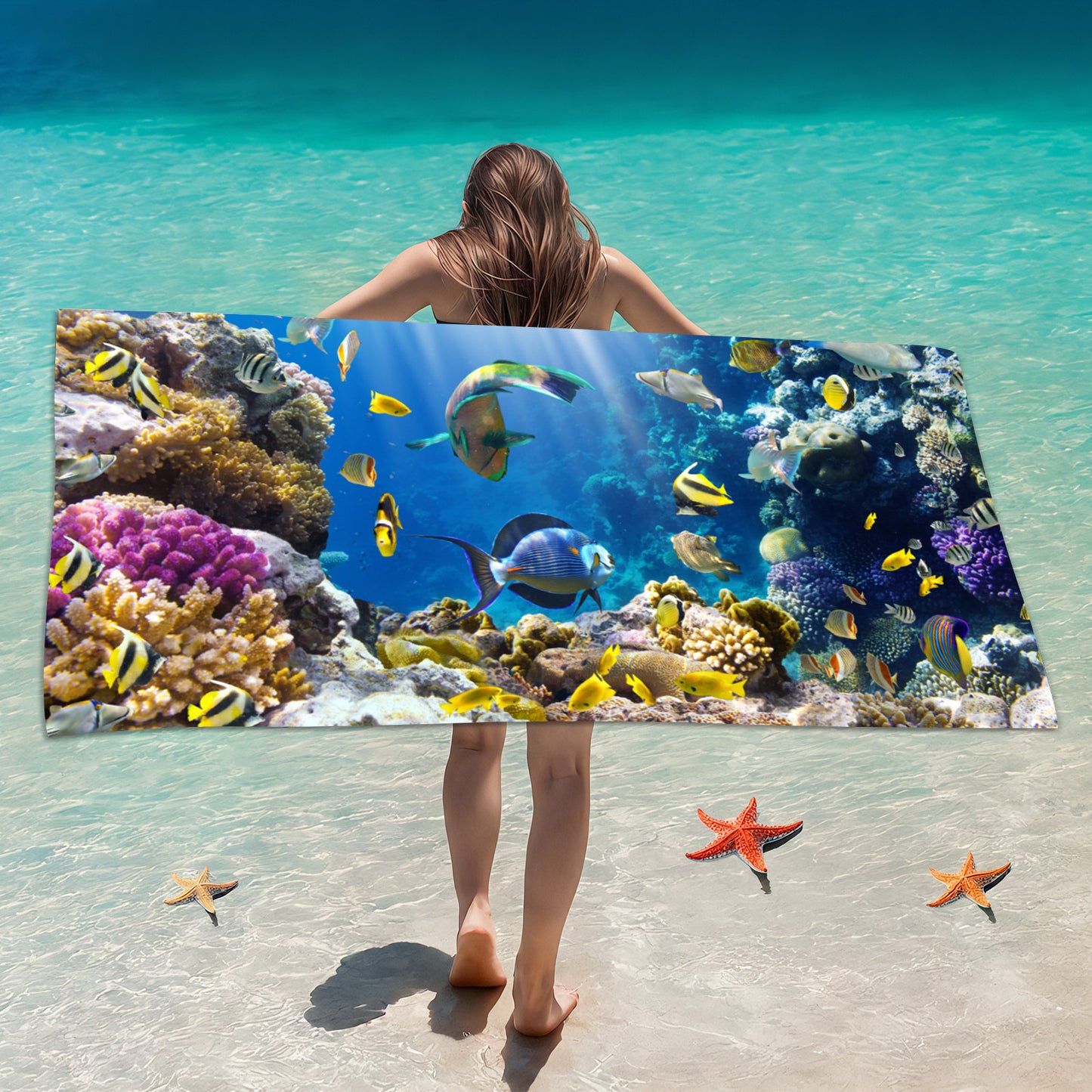GiftoLuck Ocean Animals Beach Towel Quick Dry Soft Summer Swimming Pool Travel Towel