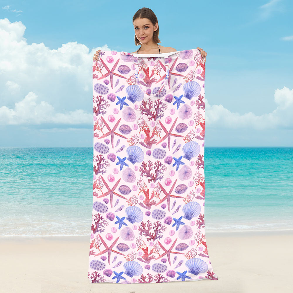 GifitoLuck Beach Towel Bag, Foldable Tropical Quick-Dry Towel Shoulder Bag, Soft Absorbent Summer Travel & Beach Gift for Girls, Mum or Grandma