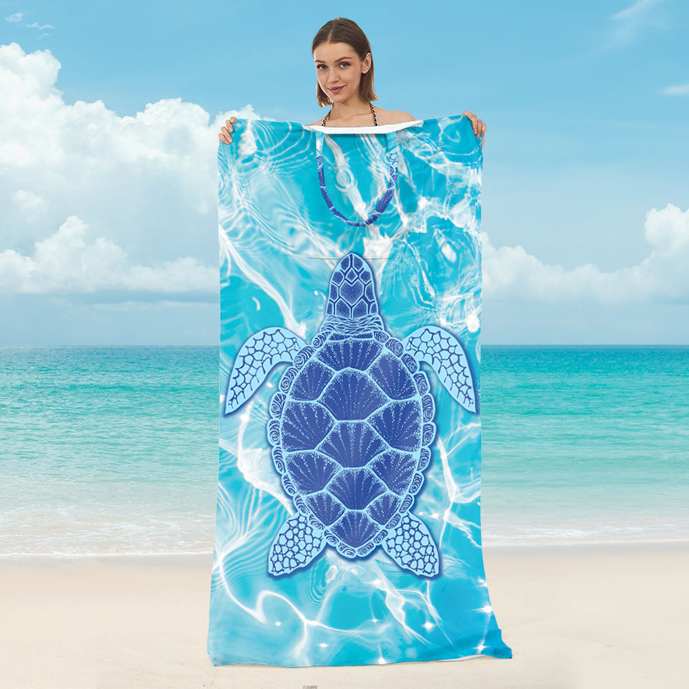 GifitoLuck Beach Towel Bag, Foldable Tropical Quick-Dry Towel Shoulder Bag, Soft Absorbent Summer Travel & Beach Gift for Girls, Mum or Grandma