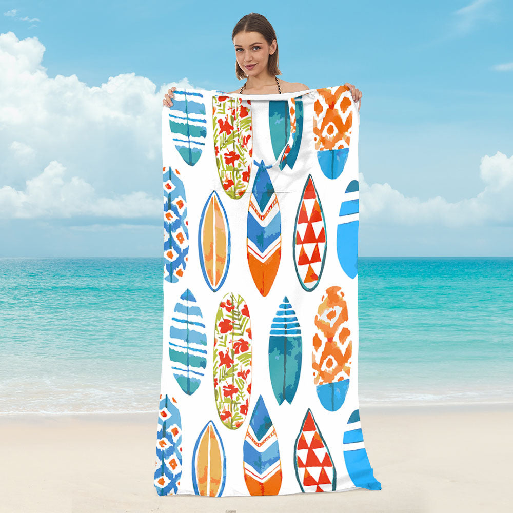 GifitoLuck Beach Towel Bag, Foldable Tropical Quick-Dry Towel Shoulder Bag, Soft Absorbent Summer Travel & Beach Gift for Girls, Mum or Grandma