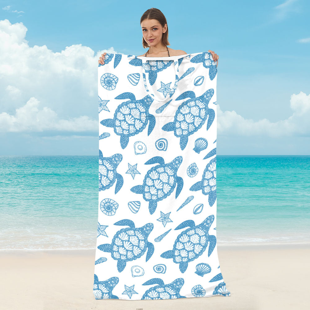 GifitoLuck Beach Towel Bag, Foldable Tropical Quick-Dry Towel Shoulder Bag, Soft Absorbent Summer Travel & Beach Gift for Girls, Mum or Grandma