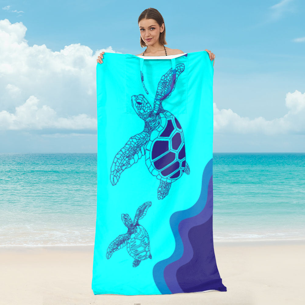 GifitoLuck Beach Towel Bag, Foldable Tropical Quick-Dry Towel Shoulder Bag, Soft Absorbent Summer Travel & Beach Gift for Girls, Mum or Grandma