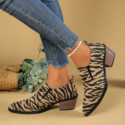 GifitoLuck Women’s Pointed Toe Chunky Heel Flats, Deep Mouth Smart Shoes for Work and Everyday Wear, All-Season Comfort Gift for Girls &Mum