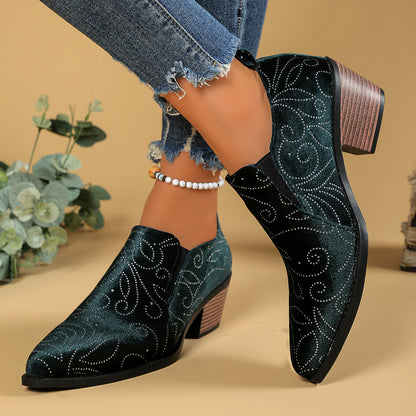 GifitoLuck Women’s Pointed Toe Chunky Heel Flats, Deep Mouth Smart Shoes for Work and Everyday Wear, All-Season Comfort Gift for Girls &Mum