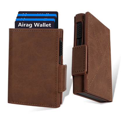 GiftoLuck Men's Wallet Aluminum Alloy RFID Magnetic 8-Card ID & Card Case
