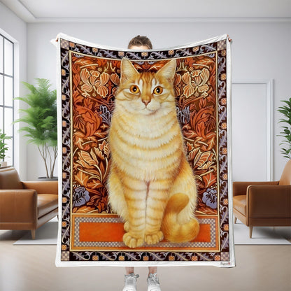 GiftoLuck Cute Cats Print Flannel Blanket Soft Cozy Throw for Sofa, Bed & Living Room