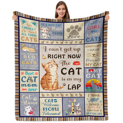 Just A  Girl Who Loves Highland Cow Print Flannel Blanket Soft Warm Multi-purpose Gift Throw Blanket For Sofa, Living Room,Bedroom All Seasons