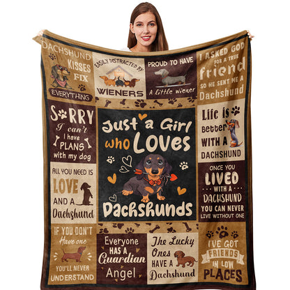 Just A  Girl Who Loves Highland Cow Print Flannel Blanket Soft Warm Multi-purpose Gift Throw Blanket For Sofa, Living Room,Bedroom All Seasons