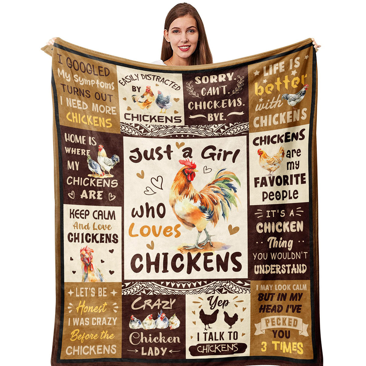 Just A  Girl Who Loves Highland Cow Print Flannel Blanket Soft Warm Multi-purpose Gift Throw Blanket For Sofa, Living Room,Bedroom All Seasons