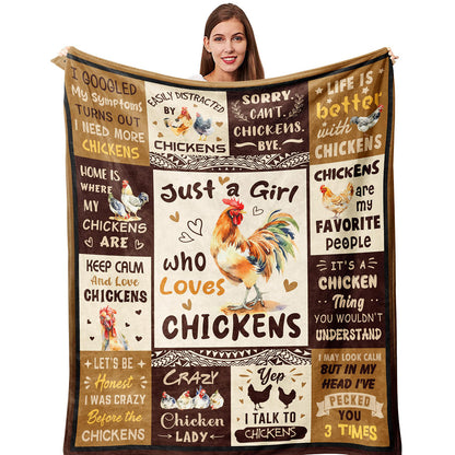 Just A  Girl Who Loves Highland Cow Print Flannel Blanket Soft Warm Multi-purpose Gift Throw Blanket For Sofa, Living Room,Bedroom All Seasons