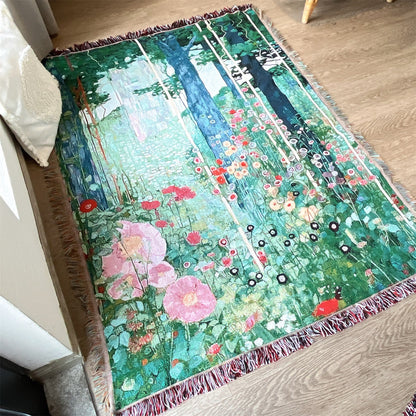 GifitoLuck Klimt Secret Garden Wall Tapestry Sofa Throw Blanket UK Home Decor