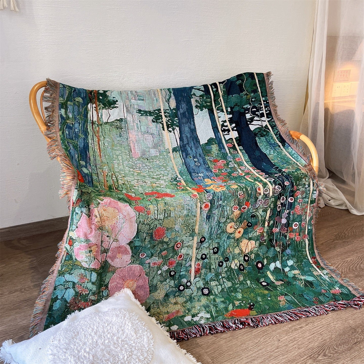 GifitoLuck Klimt Secret Garden Wall Tapestry Sofa Throw Blanket UK Home Decor