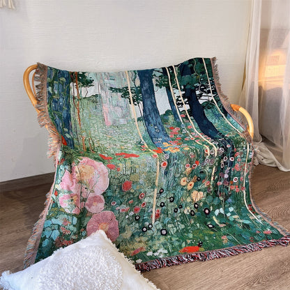 GifitoLuck Klimt Secret Garden Wall Tapestry Sofa Throw Blanket UK Home Decor