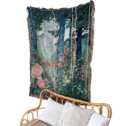 GifitoLuck Klimt Secret Garden Wall Tapestry Sofa Throw Blanket UK Home Decor