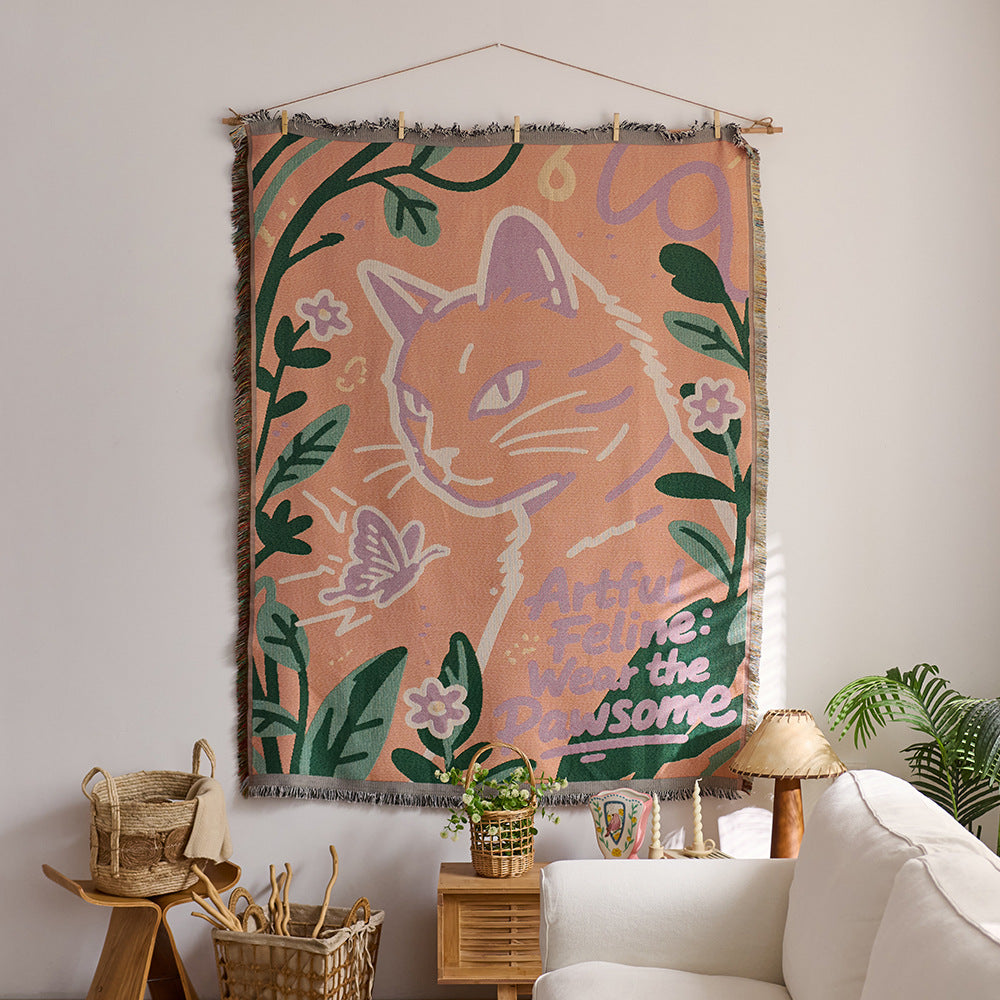 GifitoLuck Bohemian Sun Tapestry Wall Hanging Cotton Tassel Fabric Art Décor