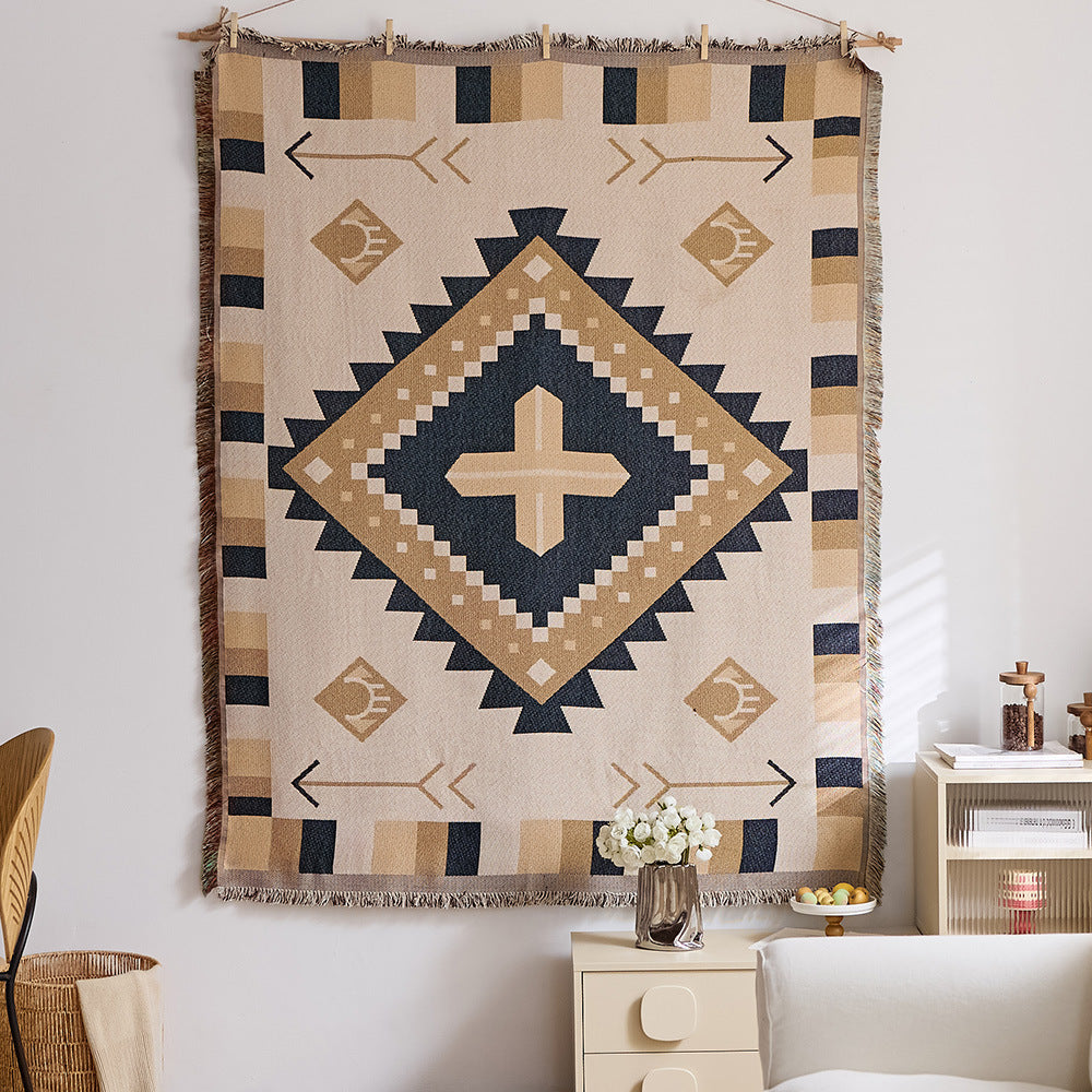 GifitoLuck Bohemian Sun Tapestry Wall Hanging Cotton Tassel Fabric Art Décor