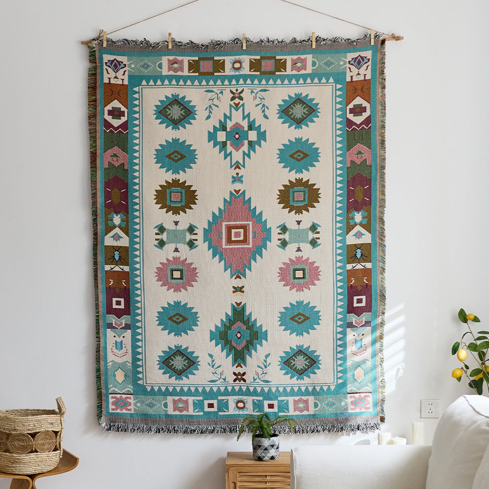 GifitoLuck Bohemian Sun Tapestry Wall Hanging Cotton Tassel Fabric Art Décor