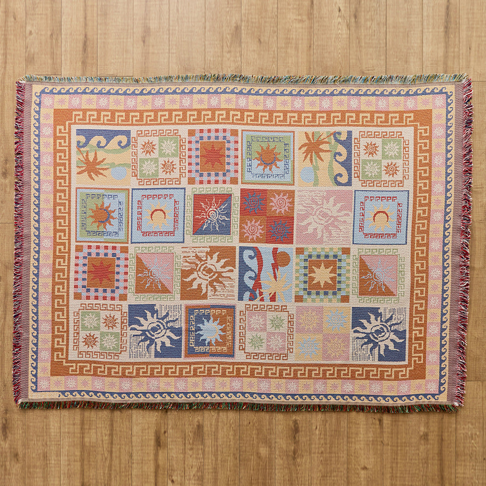 GifitoLuck Bohemian Sun Tapestry Wall Hanging Cotton Tassel Fabric Art Décor
