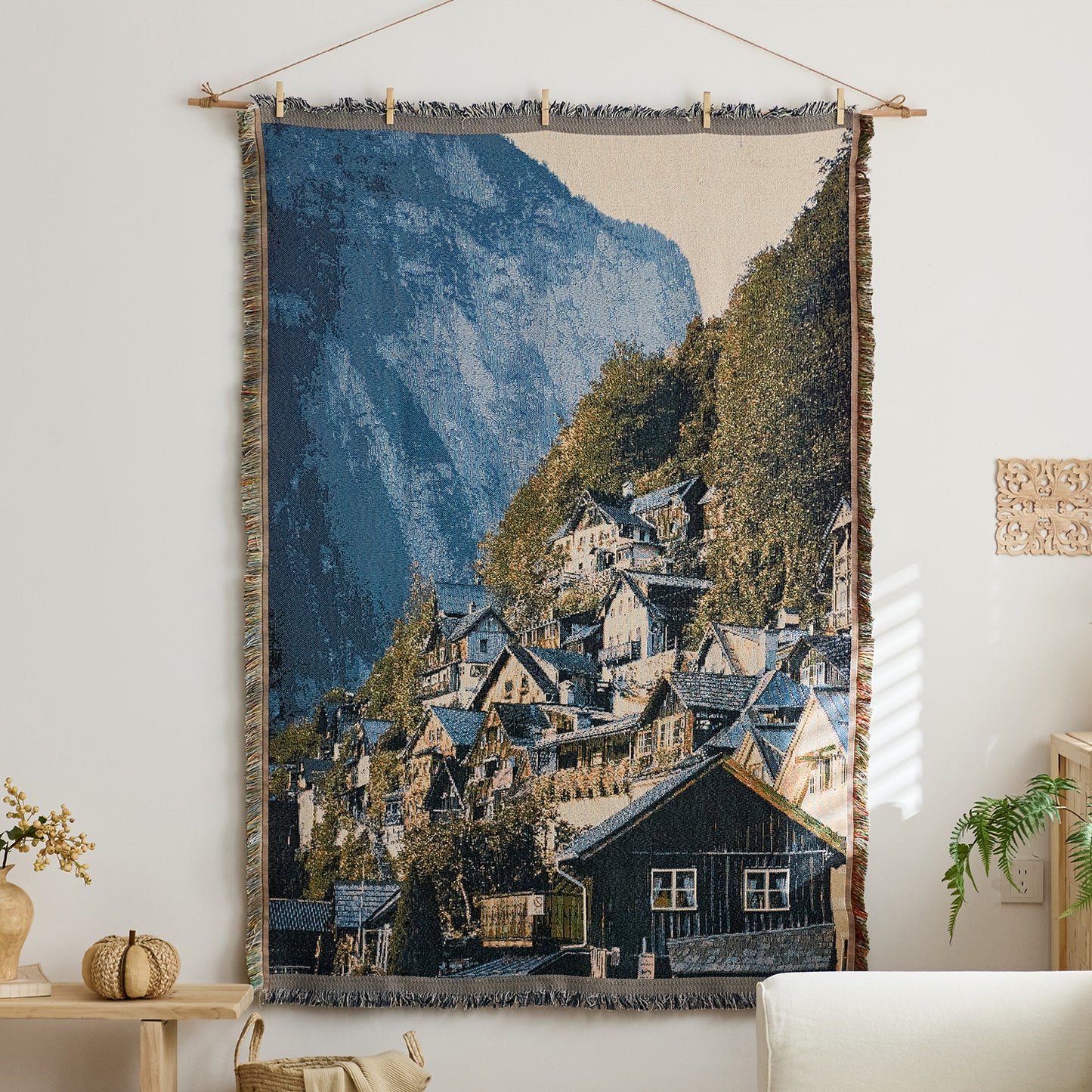 GifitoLuck Bohemian Sun Tapestry Wall Hanging Cotton Tassel Fabric Art Décor