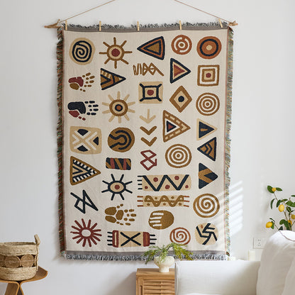 GifitoLuck Bohemian Sun Tapestry Wall Hanging Cotton Tassel Fabric Art Décor