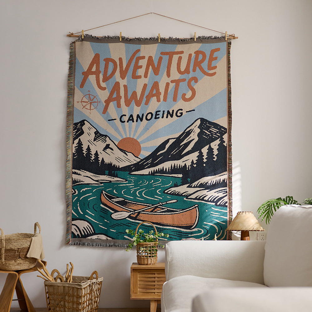 GifitoLuck Bohemian Sun Tapestry Wall Hanging Cotton Tassel Fabric Art Décor