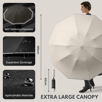 Modern Auto-Opening Umbrella 10-Rib Frame Hook Handle