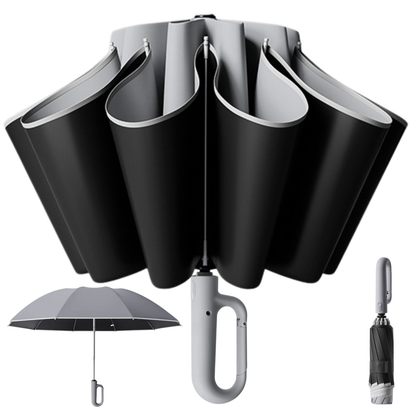 Modern Auto-Opening Umbrella 10-Rib Frame Hook Handle