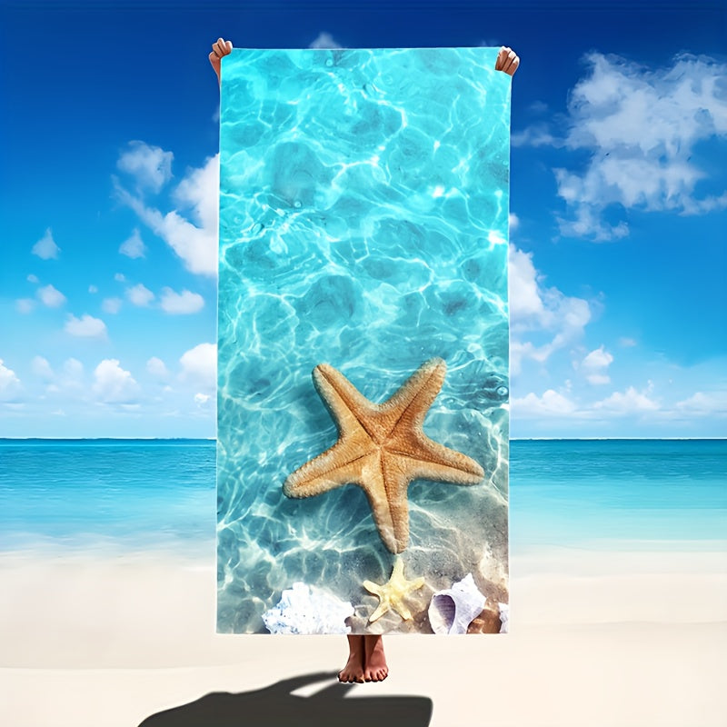 Aonana Starfish & Seahorse Quick-Dry Beach Towel