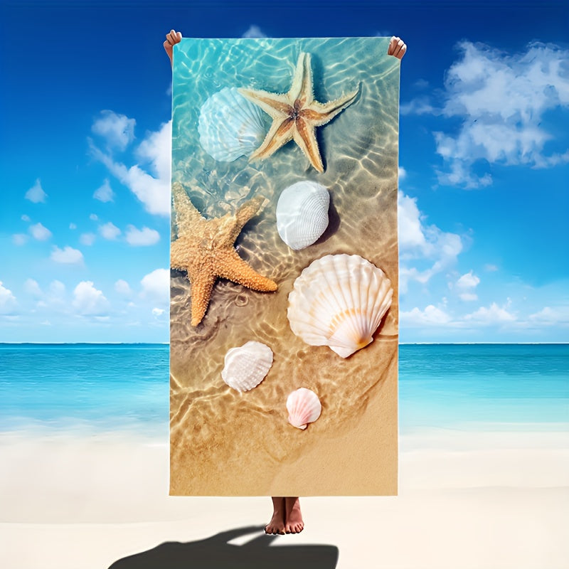 Aonana Starfish & Seahorse Quick-Dry Beach Towel