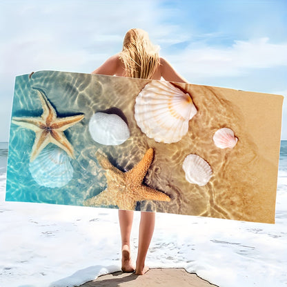 Aonana Starfish & Seahorse Quick-Dry Beach Towel