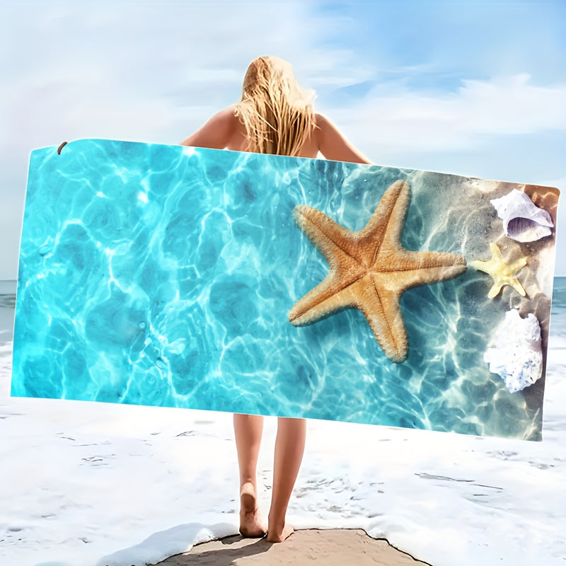 Aonana Starfish & Seahorse Quick-Dry Beach Towel