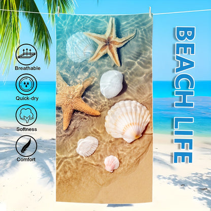 Aonana Starfish & Seahorse Quick-Dry Beach Towel
