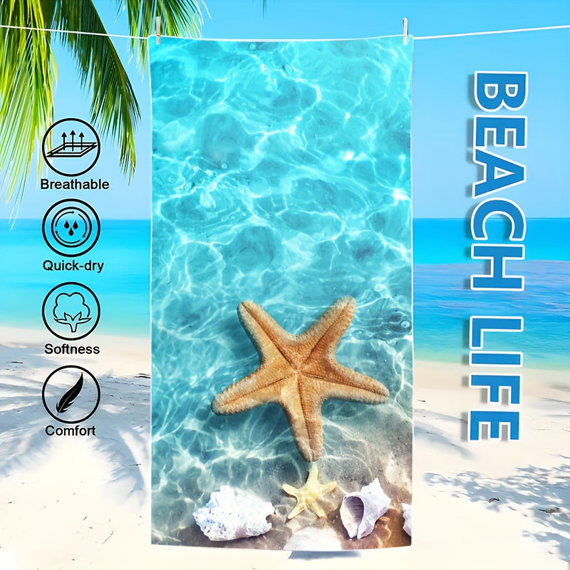 Aonana Starfish & Seahorse Quick-Dry Beach Towel