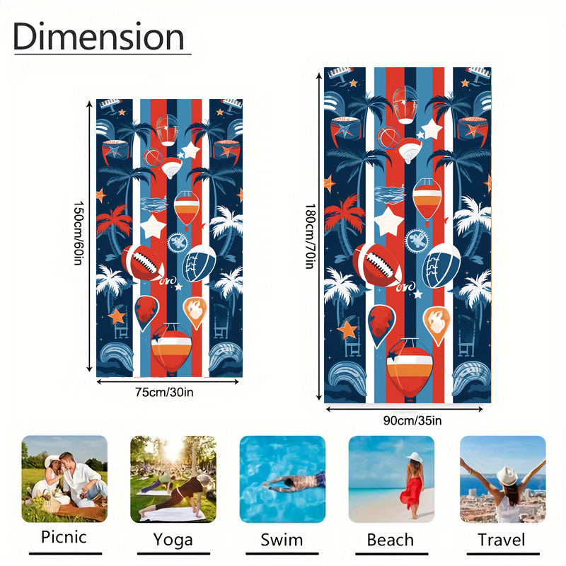 Aonana Coconut Trees Baseball Sports Beach Towel