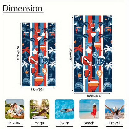 Aonana Coconut Trees Baseball Sports Beach Towel