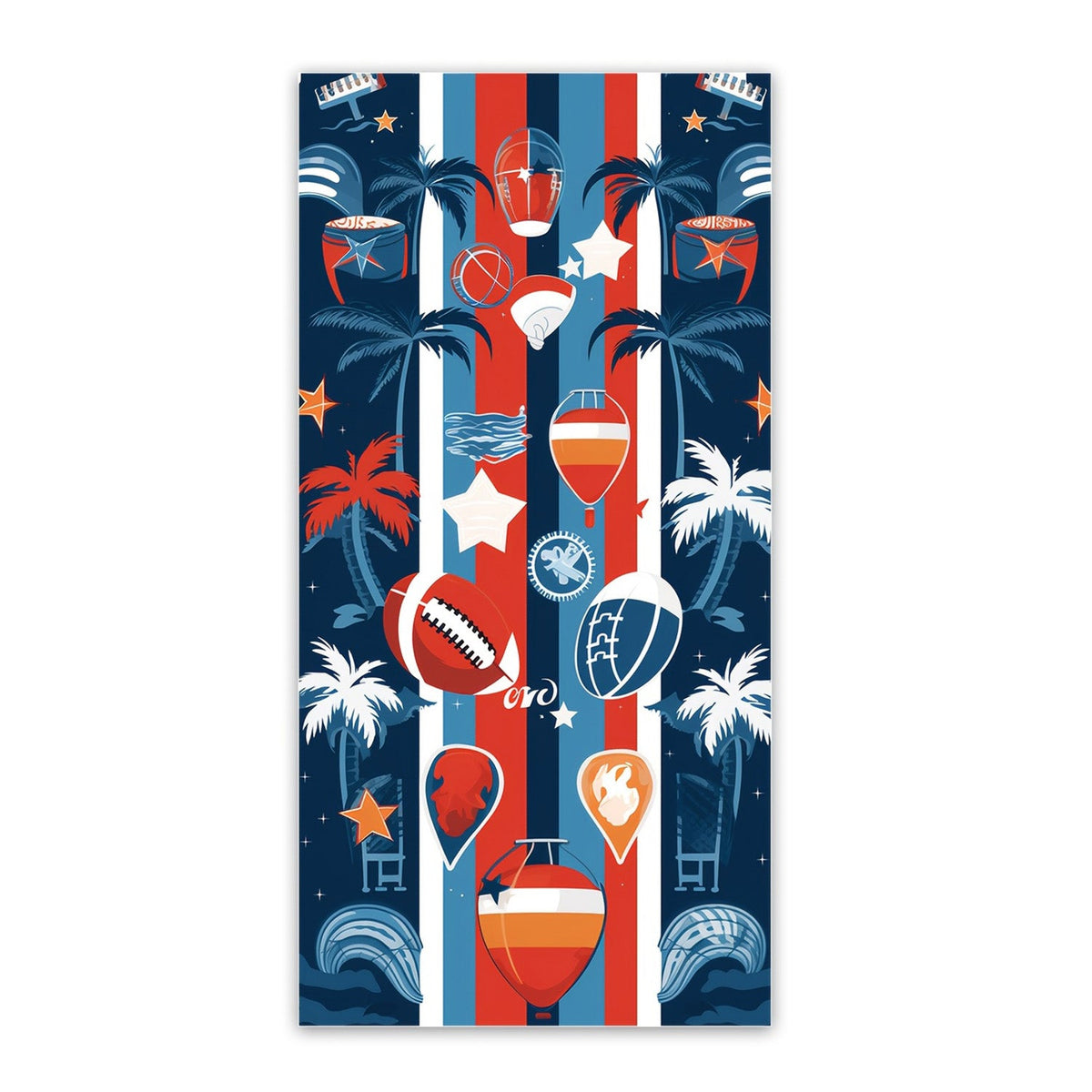 Aonana Coconut Trees Baseball Sports Beach Towel