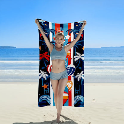 Aonana Coconut Trees Baseball Sports Beach Towel