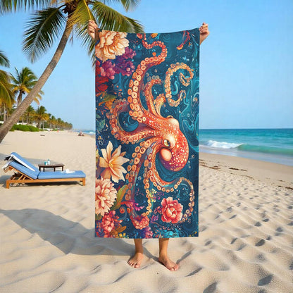 Aonana Octopus Printed Quick-Dry Beach Towel