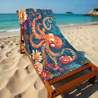 Aonana Octopus Printed Quick-Dry Beach Towel
